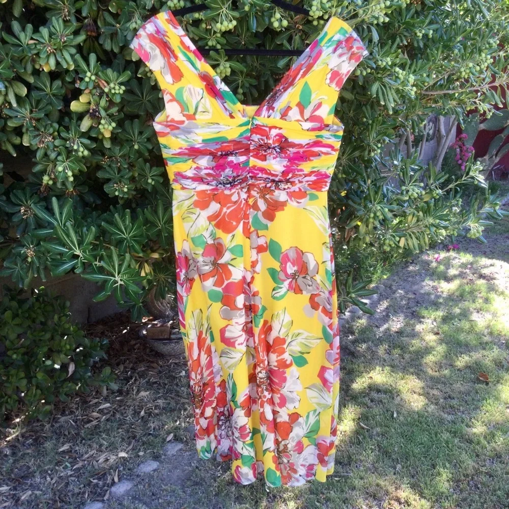 Floral Silk Dress (NWOT) - Picture 2 of 8